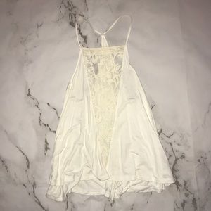 White Lacey American Eagle Tank Top